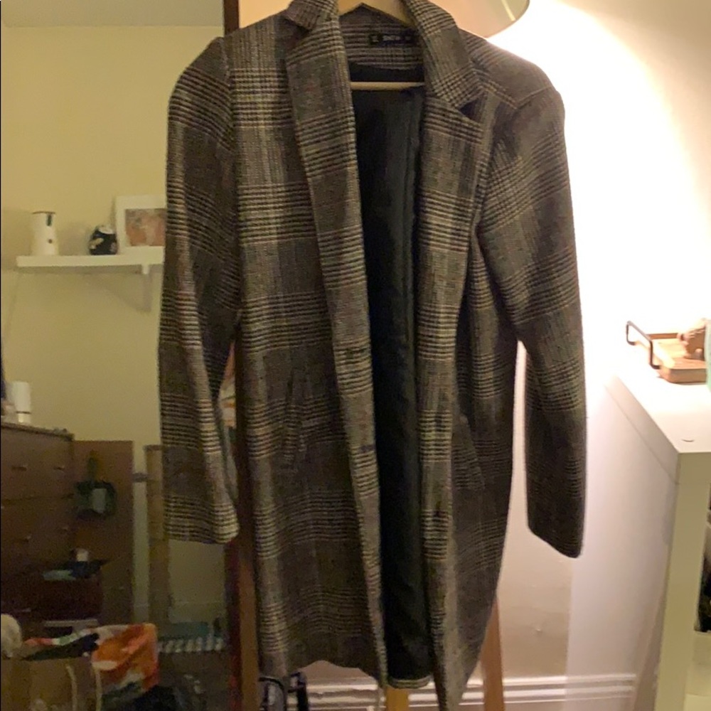 Plaid pea coat